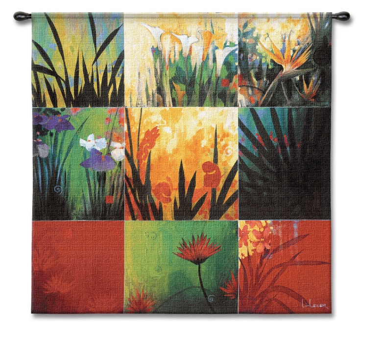Tapestry_ Tropical Nine Patch (iii) painting - Don Li-Leger Tapestry_ Tropical Nine Patch (iii) art painting